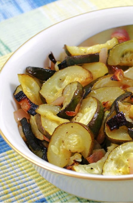 Roast Shallot, Garlic, and Zucchini Salad Recipe, @Atkins, Recipe