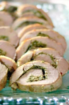 Spinach and Goat Cheese stuffed pork loin