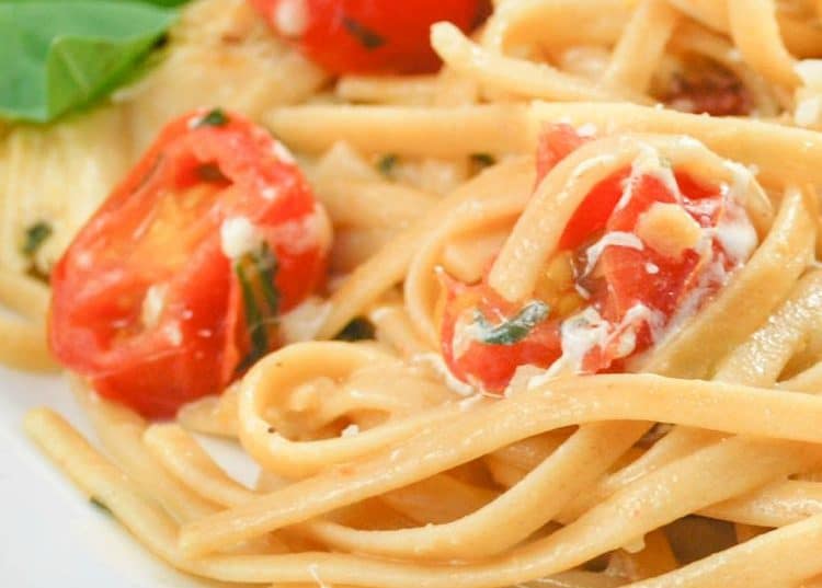 Whole Grain Linguine Margherita | CarriesExperimentalKitchen.com