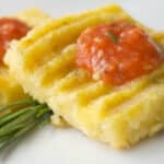 grilled polenta on a white plate