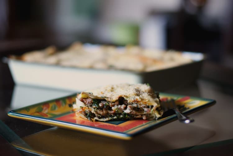 Sausage, Spinach and Mushroom Lasagna with Parm Reg Cream Sauce