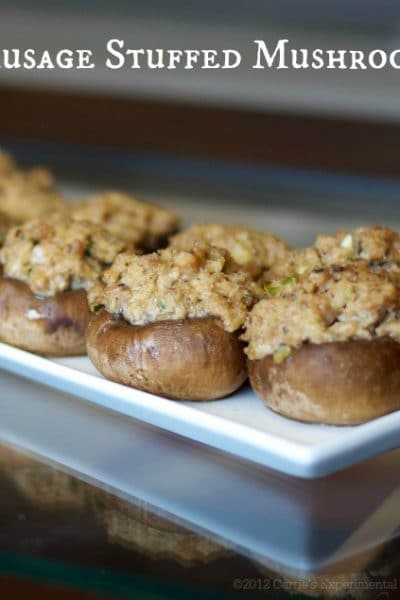 A close up of Sausage Stuffed Mushrooms