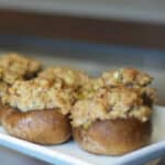 Jumbo mushroom caps stuffed with sweet Italian sausage, Italian breadcrumbs and a combination of cream, Asiago and Pecorino Romano cheeses. 