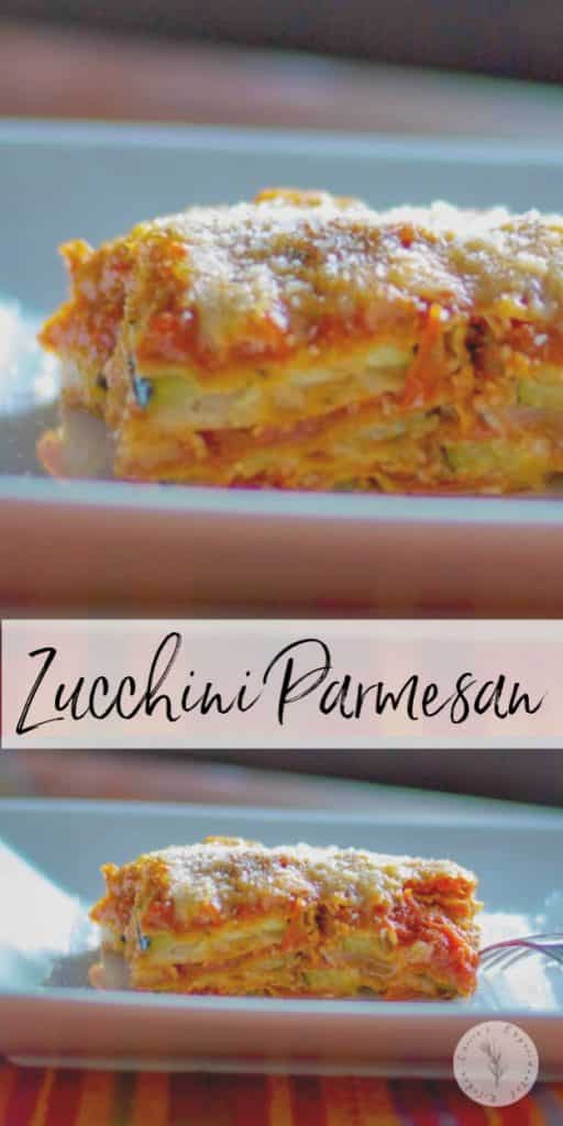Zucchini Parmesan i made with fresh, garden zucchini that has been breaded and fried; then layered with Mozzarella cheese; then baked. 