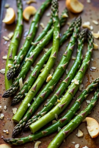 asparagus on a sheet pan