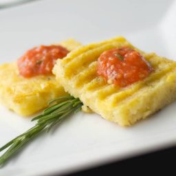 Grilled Polenta with Roasted Roma Tomato Coulis