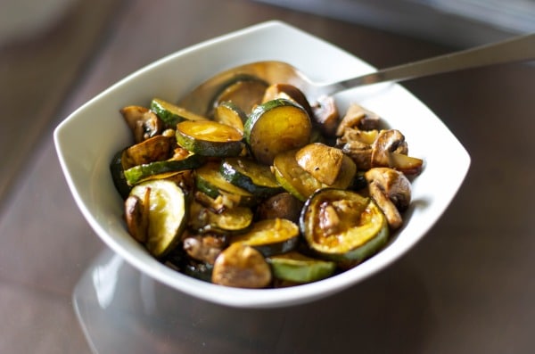 Balsamic Roasted Zucchini & Mushrooms