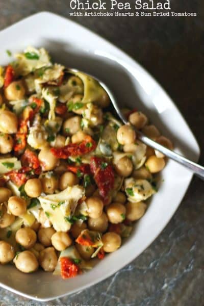 Chick Pea Salad with Artichokes and Sun Dried Tomatoes | Carrie's Experimental Kitchen