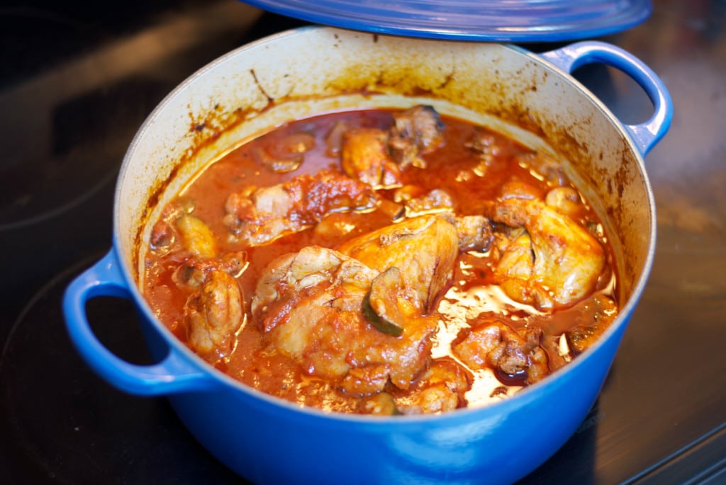 Chicken, Zucchini & Portobello Mushrooms in Chianti Red Wine Sauce