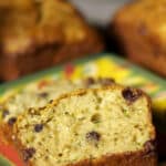 This version of Chocolate Chip Zucchini Bread is lightened up a bit with Greek yogurt and applesauce, but it's loaded with flavor.