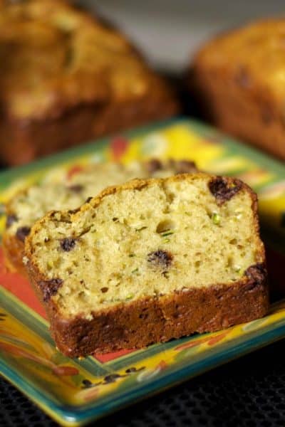 This version of Chocolate Chip Zucchini Bread is lightened up a bit with Greek yogurt and applesauce, but it's loaded with flavor.