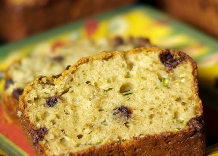 This version of Chocolate Chip Zucchini Bread is lightened up a bit with Greek yogurt and applesauce, but it's loaded with flavor.