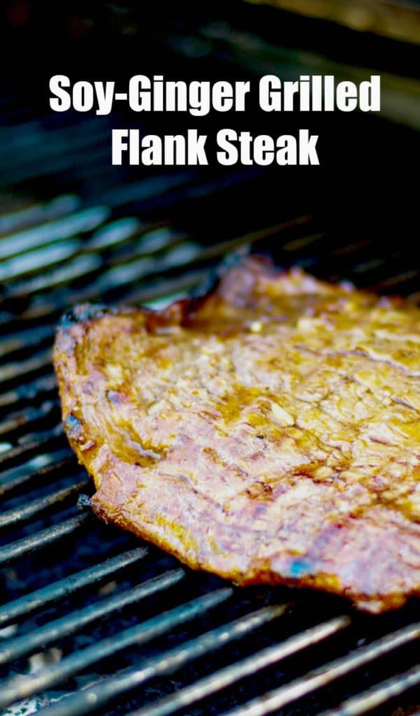 Flank steak marinated in fresh ginger, ginger, soy sauce, and brown sugar; then grilled to perfection. A must-try on your summer grilling list. 