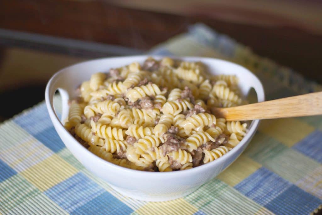 Stovetop Cheeseburger Macaroni in a bowl