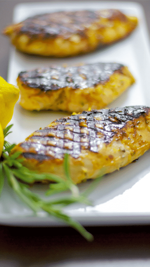 Boneless chicken breasts marinated in a combination of honey, lemon juice and rosemary; then grilled is a healthy, low fat delicious weeknight meal. 