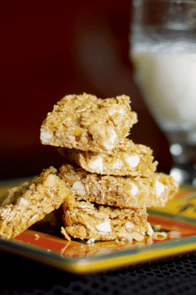 White Chocolate Apple Walnut Granola Bars