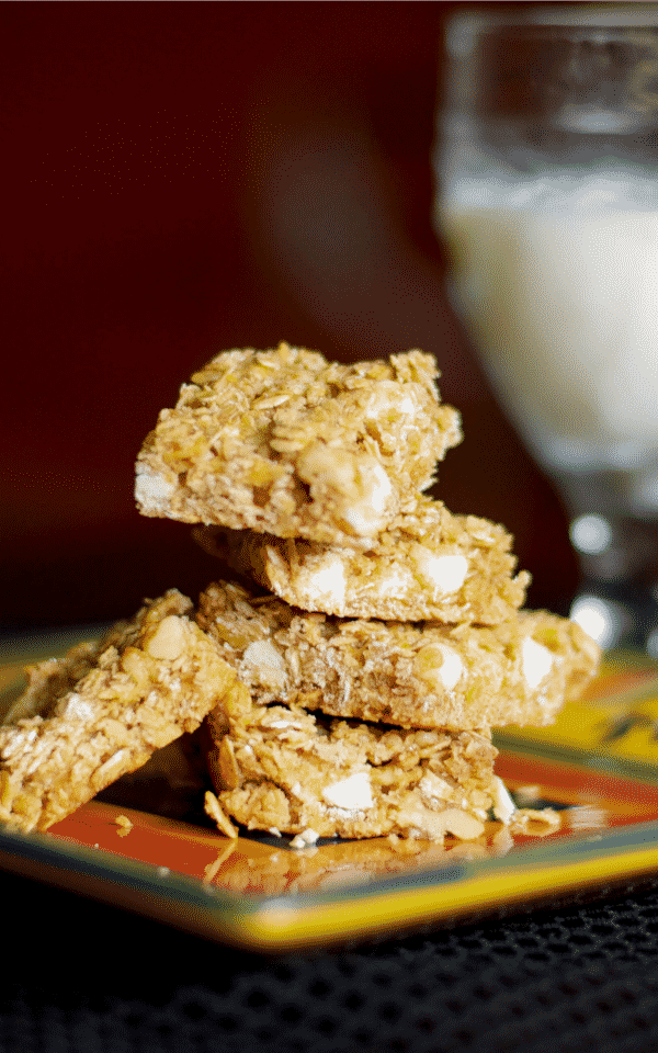 White Chocolate Apple Walnut Granola Bars