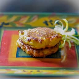 A close up of cauliflower fritters