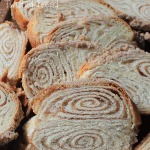 A close up of a piece of cinnamon bread