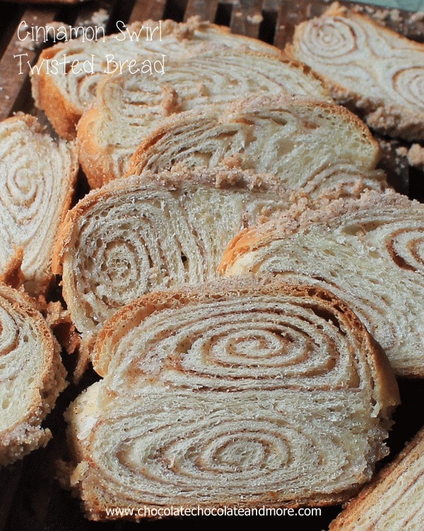 A close up of a piece of cinnamon bread