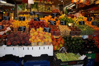 A variety of fruit on display in a store
