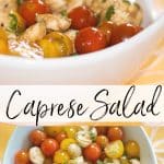 Nothing tastes better during summer picnics than this Caprese Salad made with fresh Ciliegine mozzarella combined with garden tomatoes and basil.