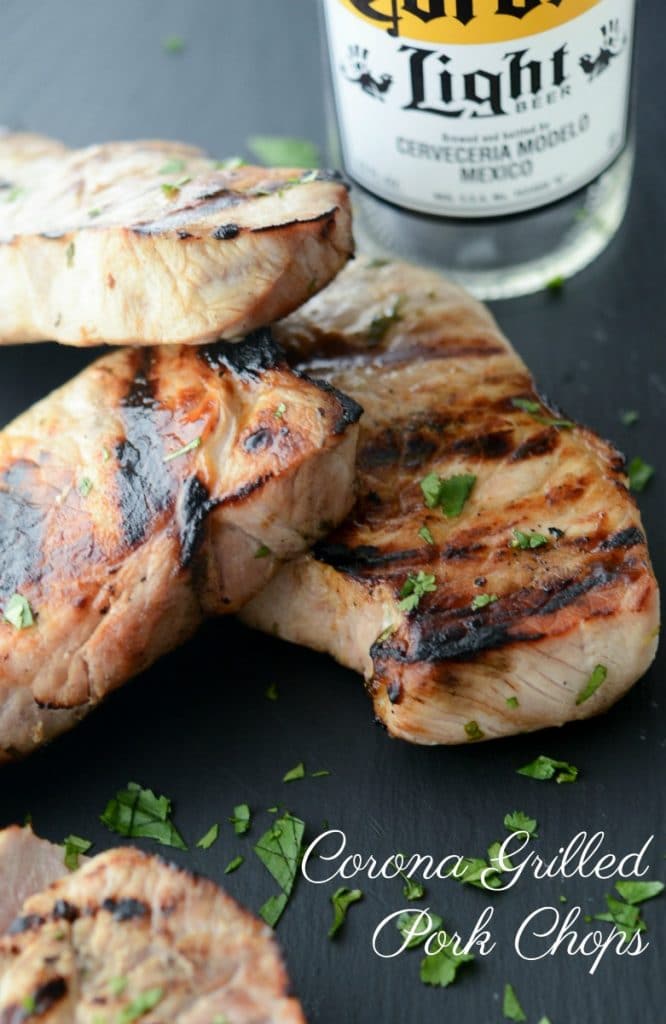 A close up of Corona Grilled Pork Chops