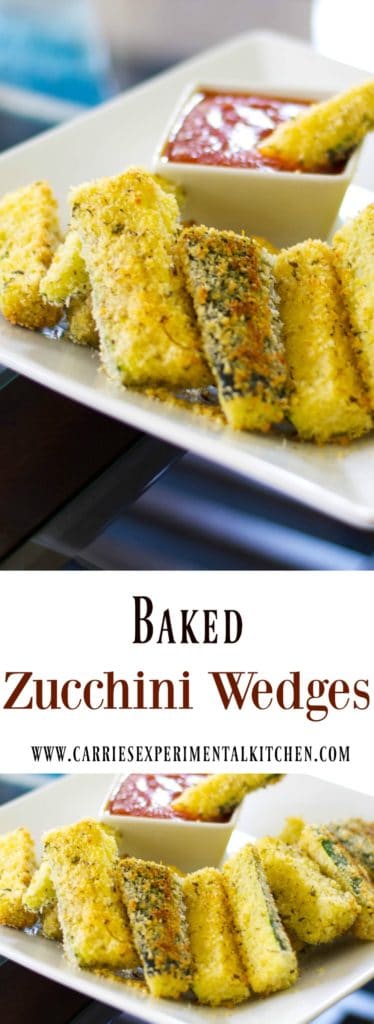 Baked Zucchini Wedges make a healthy snack or side dish. Try dipping them in marinara sauce or your favorite garlic aioli. 