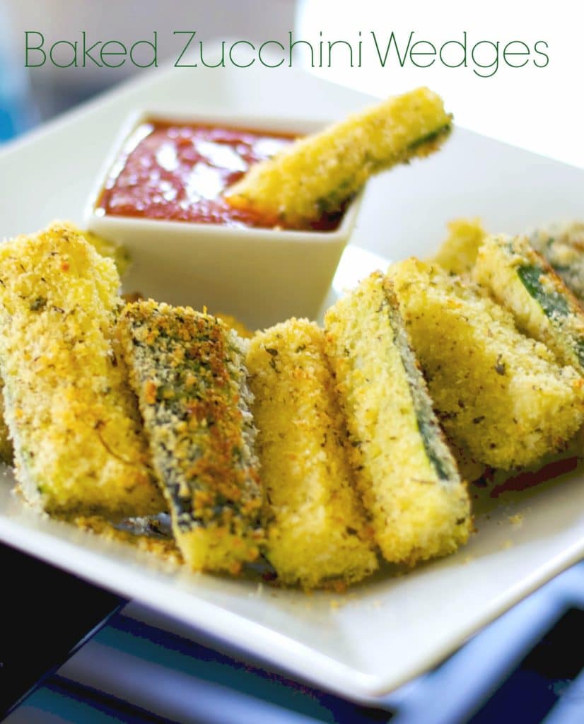 Baked Zucchini Wedges make a healthy snack or side dish. Try dipping them in marinara sauce or your favorite garlic aioli. 