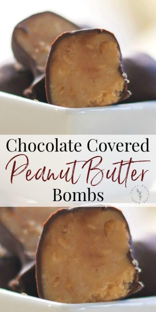 Chunky peanut butter coated in dark chocolate make these Chocolate Covered Peanut Butter Bombs the perfect flavor combination.