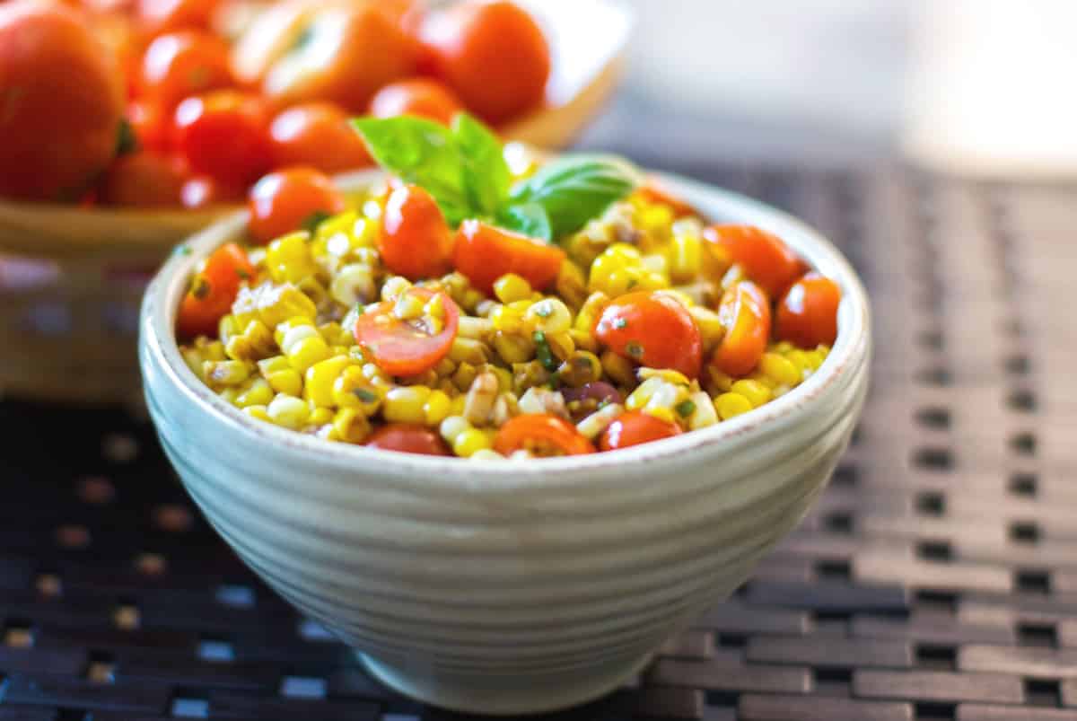 Corn and Tomato Salad in a bowl