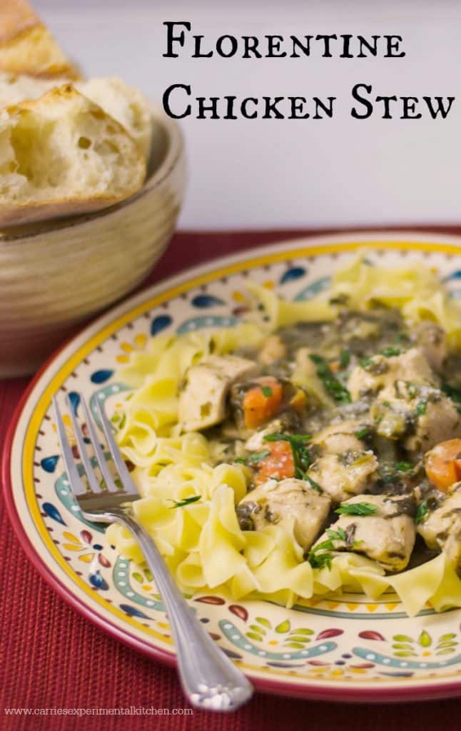 Florentine Chicken Stew on a plate. 