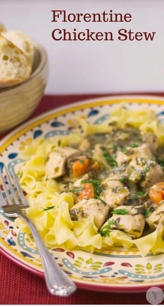 Comfort food like this Florentine Chicken Stew made with spinach, vegetables and cannellini beans makes a tasty weeknight meal.