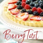 This Fresh Berry Tart made with vanilla pudding and fresh berries on a cookie crust is deliciously cool, refreshing and so easy to make.