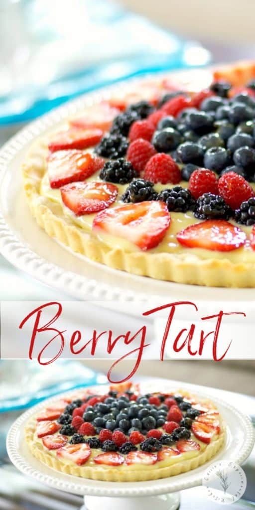 This Fresh Berry Tart made with vanilla pudding and fresh berries on a cookie crust is deliciously cool, refreshing and so easy to make.