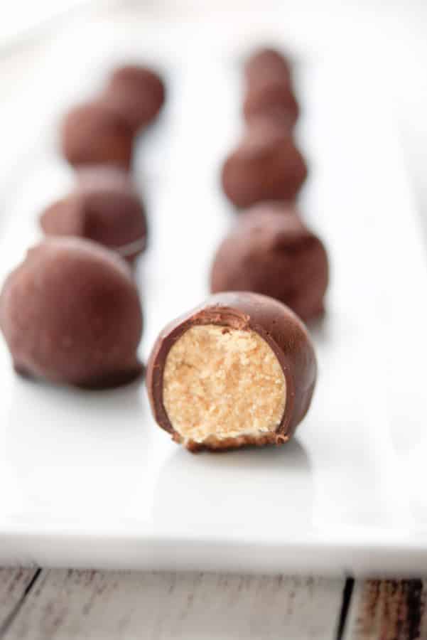 Peanut Butter Truffles on a plate