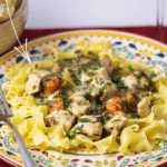 a plate of florentine chicken stew