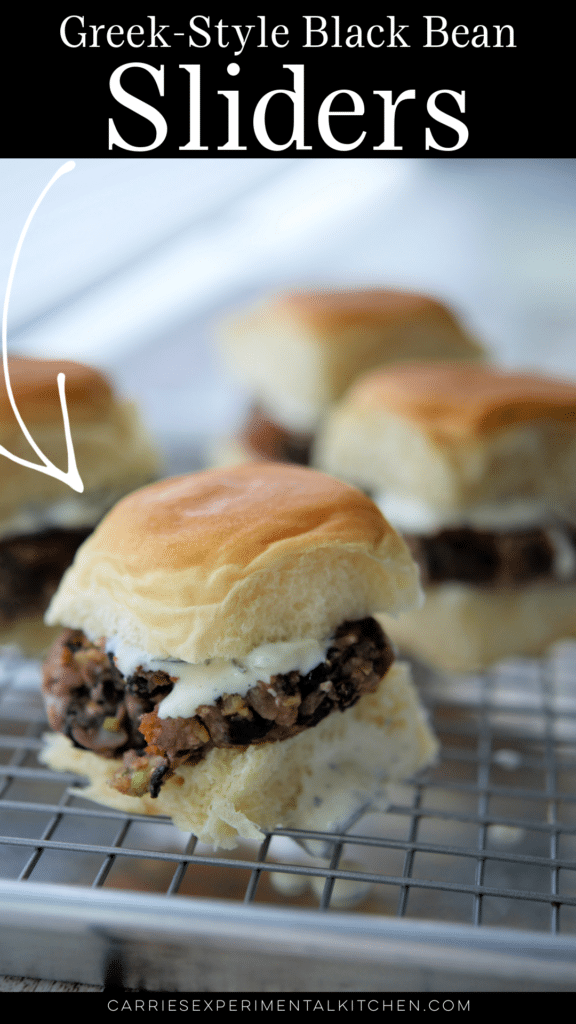 greek style black bean sliders