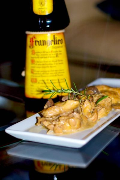 Chicken and Frangelico on a plate