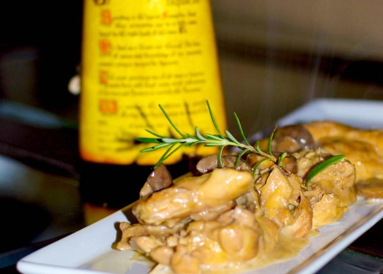 Chicken and Frangelico on a plate