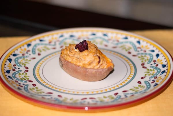 Cranberry Goat Cheese Stuffed Sweet Potato