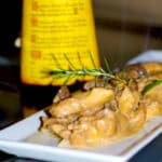 Braised Chicken with Mushrooms in a Frangelico Cream Sauce