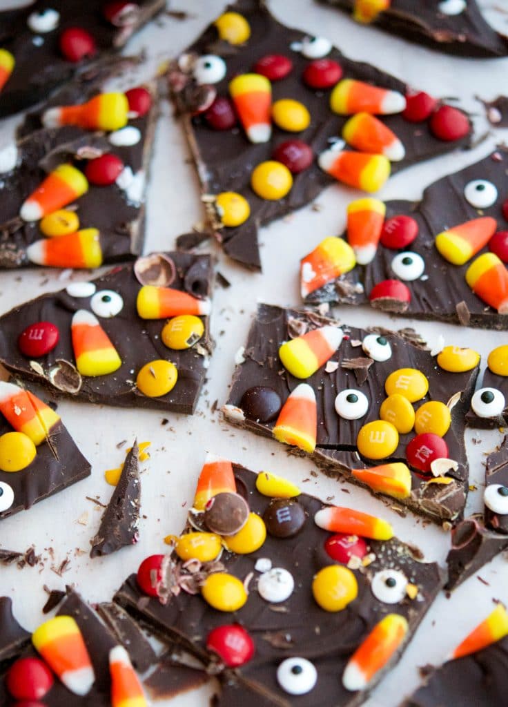 If you're not much of a baker, yet want to make something fun and festive; then this recipe for Halloween Candy Bark is perfect for you!