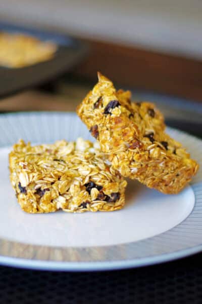 Plum, Pecan and White chocolate Granola Bars