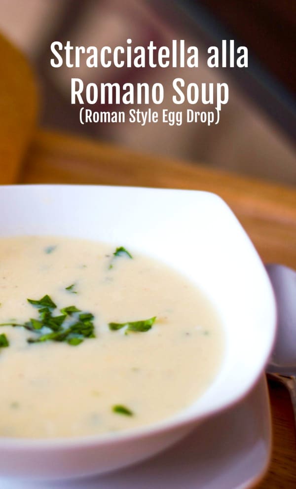 Stacciatella alla Romano or Roman Style Egg Drop Soup in a bowl