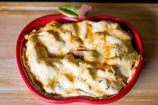 Homemade Apple Pie in an apple pie dish