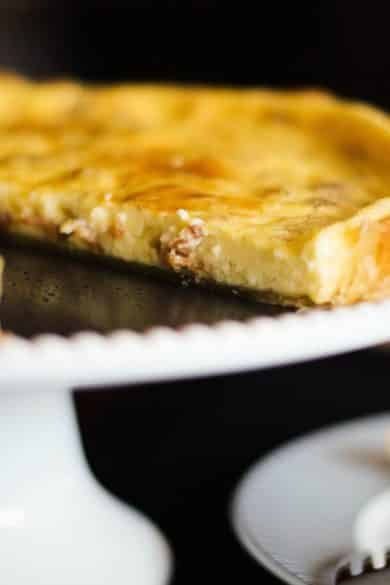 Quiche, like this one made with farm fresh eggs, bacon and Havarti cheese is so versatile and perfect for breakfast, lunch or dinner.