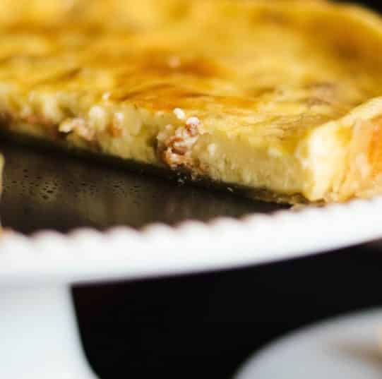 Quiche, like this one made with farm fresh eggs, bacon and Havarti cheese is so versatile and perfect for breakfast, lunch or dinner.
