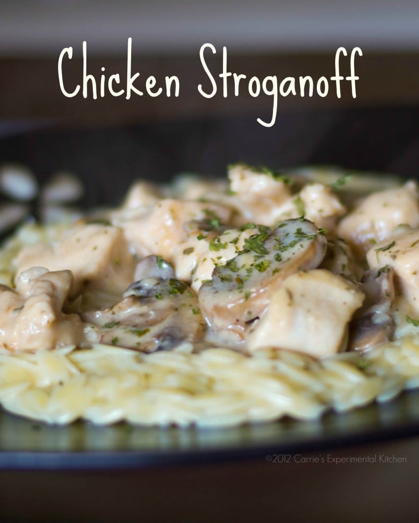 This healthier version of the classic stroganoff is made with boneless chicken breasts, mushrooms and reduced fat sour cream. Dinner is ready in 30 minutes! 