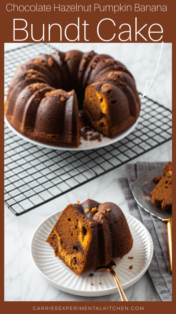 chocolate hazelnut pumpkin banana bundt cake